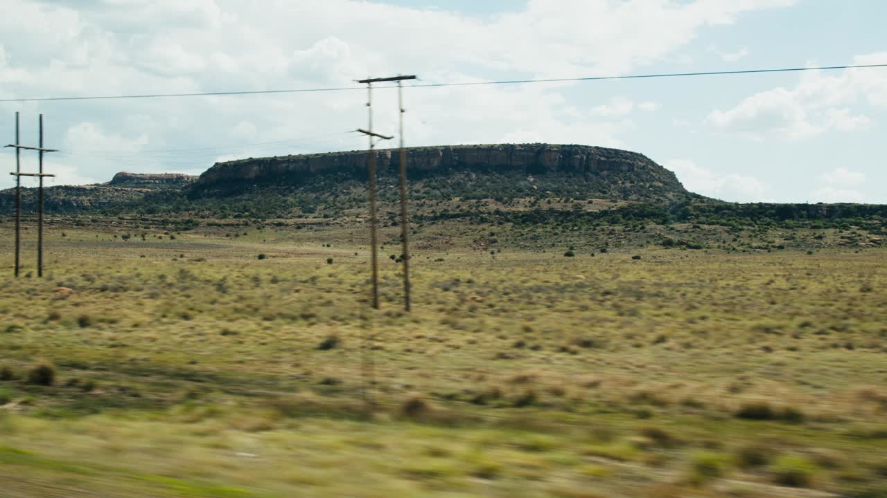 Scenic mountain view as seen from a car in African countryside