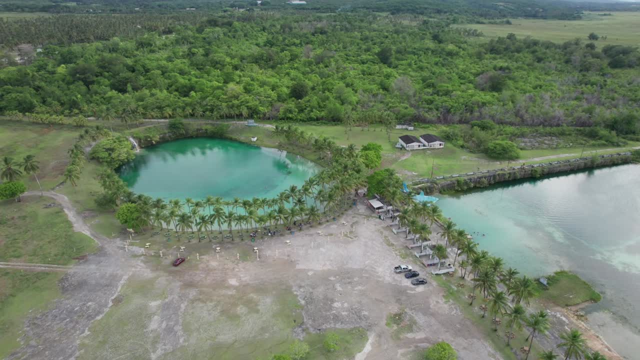 Serene aerial view of Las Aguas de Moisés in Sucre, lush and tranquil vibes