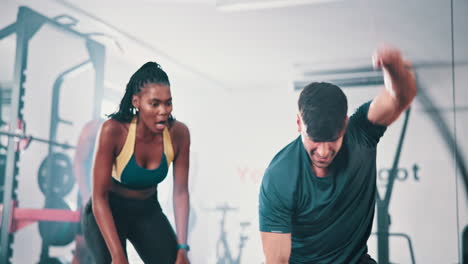 gym workout session with friends