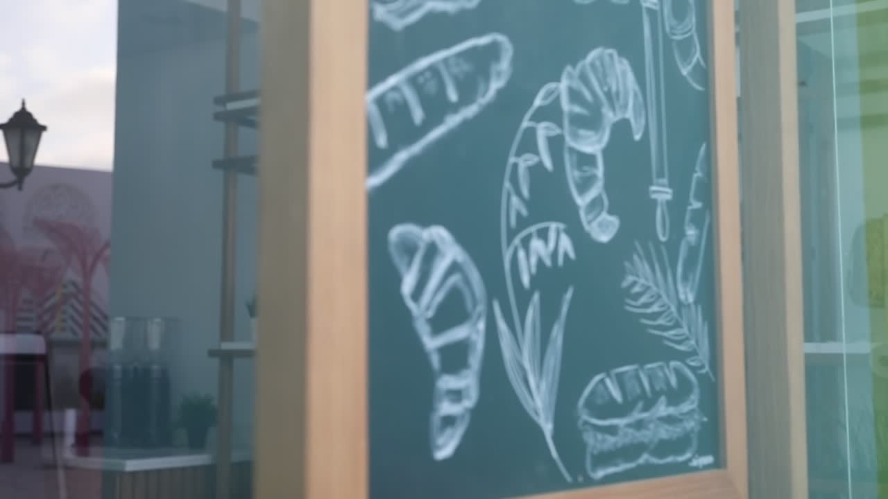 a decorated sign for restaurant close up shot