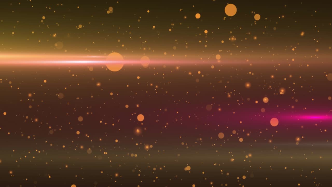 갈색 배경에 움직이는 빛의 광선과 황금색 반점의 애니메이션