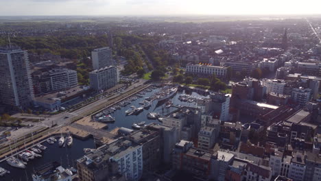 Ostend-boat-Mercator-belgium-sea-sunny-aerial-drone-west-flanders-oostende-west-vlaanderen-boat-yacht-port-harbor