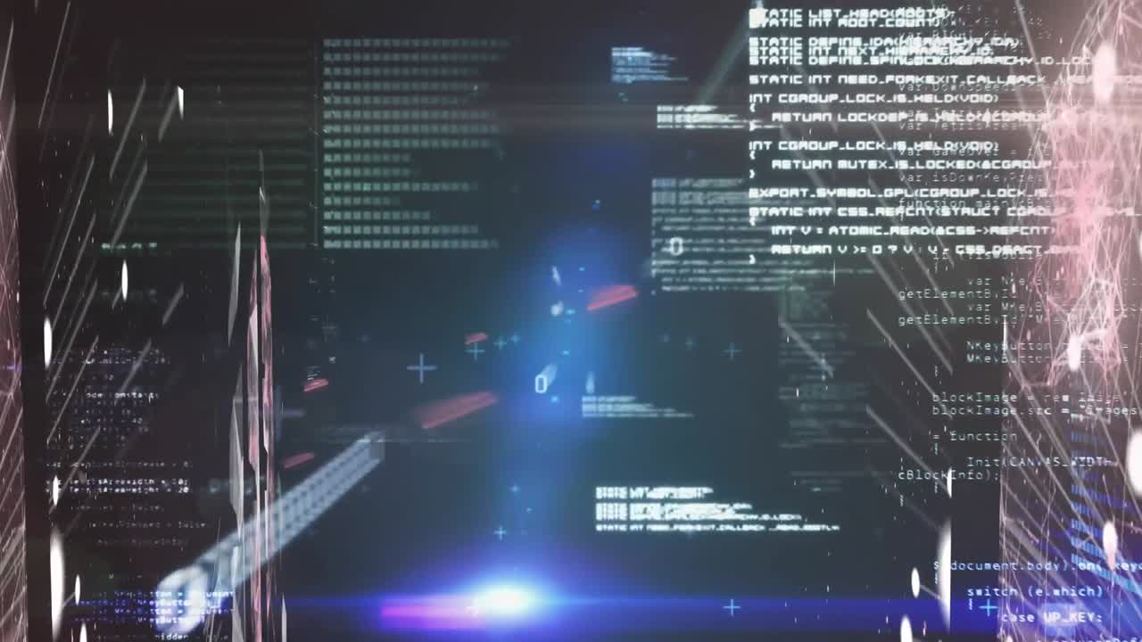 Animation of data processing and networks of connections over binary coding