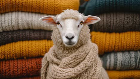 sheep in a knitted sweater