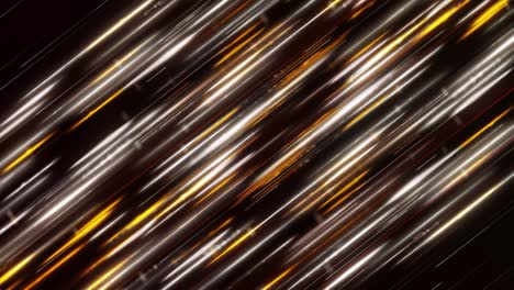 abstract neon lines of the energy stream of silver and golden colors on black background. animation. hypnotic lines in outer space, seamless loop.