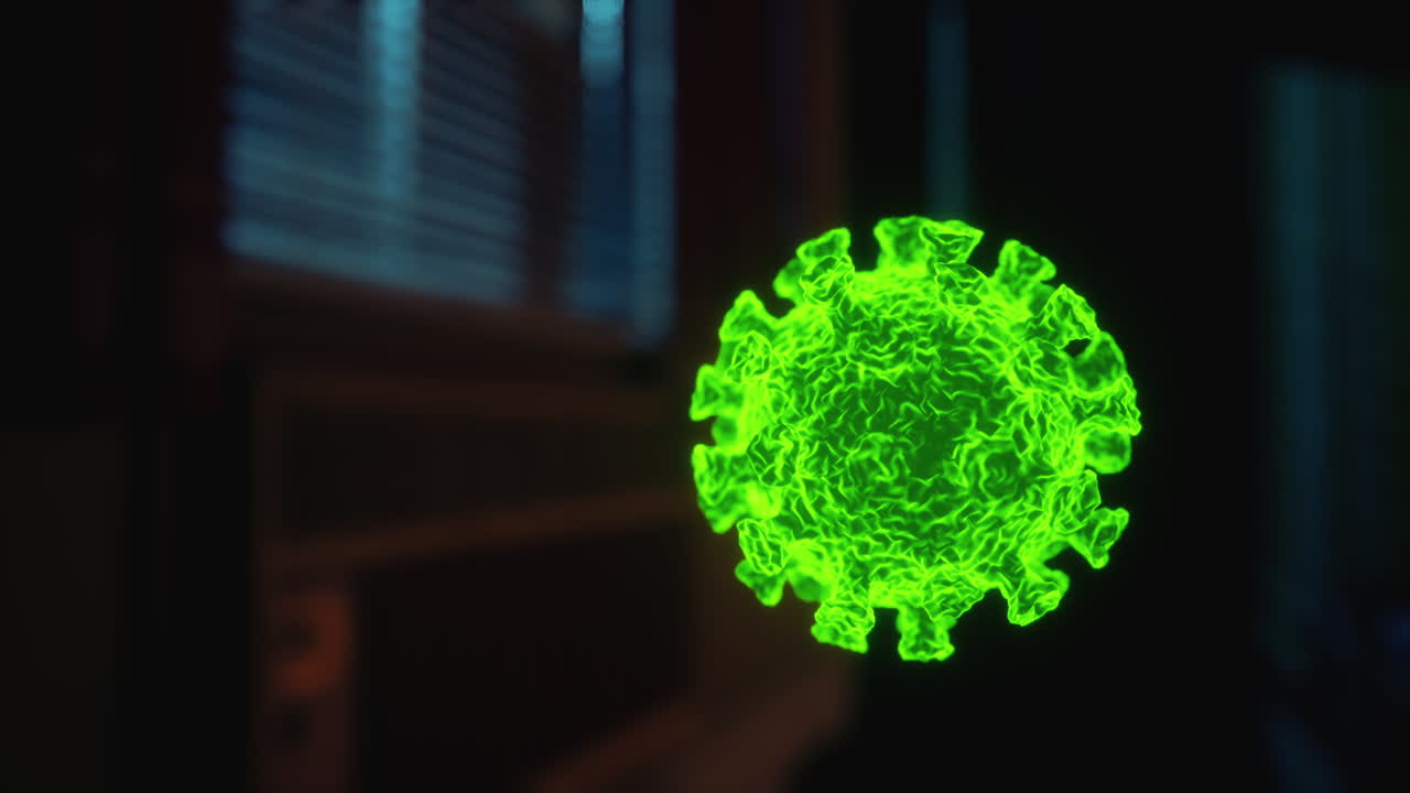 el coronavirus covid19 en una habitación de hotel vacía