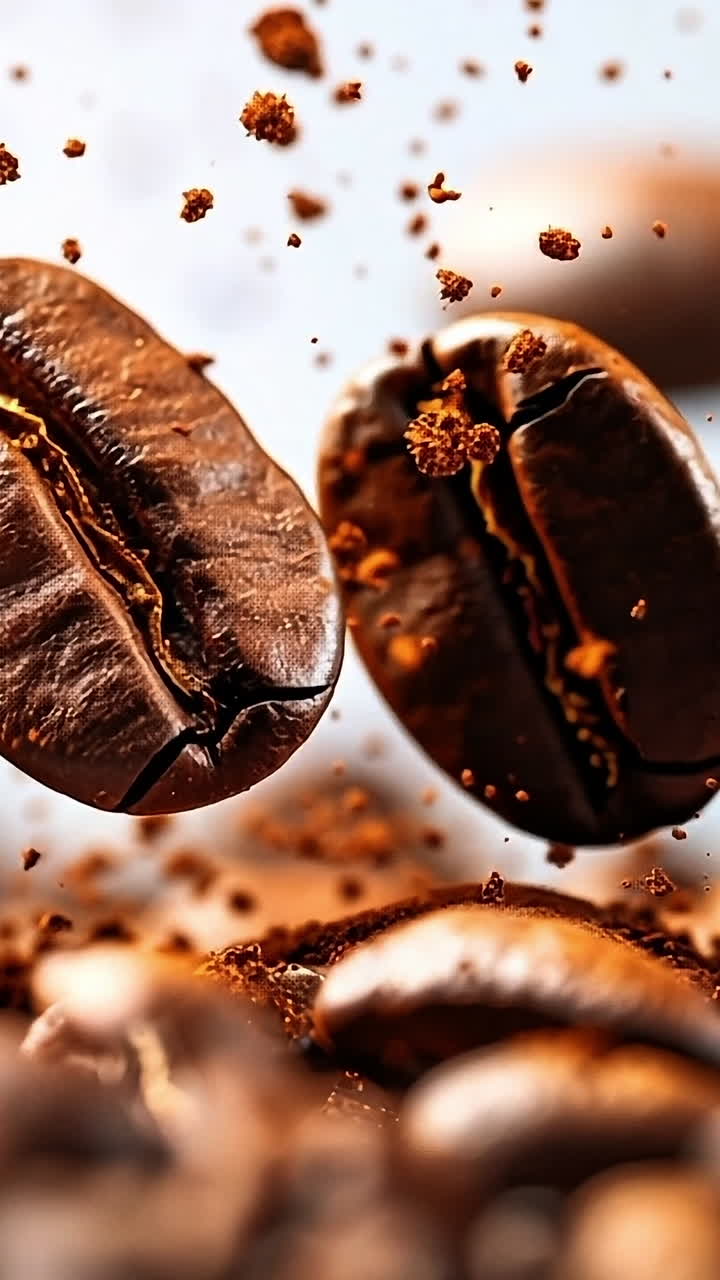 Kaffebønner i luften