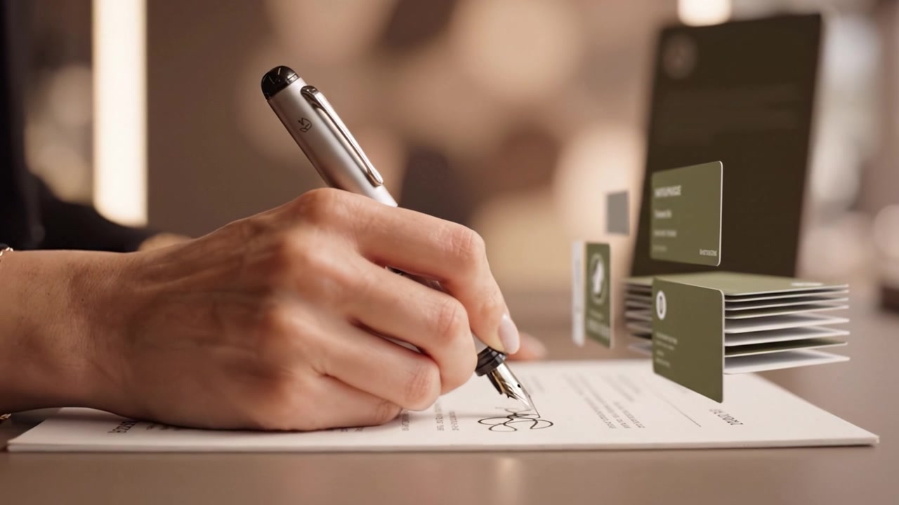 Un individuo che esamina documenti importanti in un ambiente professionale, dimostrando concentrazione e attenzione ai dettagli mentre consulta documenti informativi.