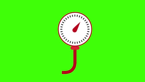 2d animated illustration of a gas measurement device on a green screen