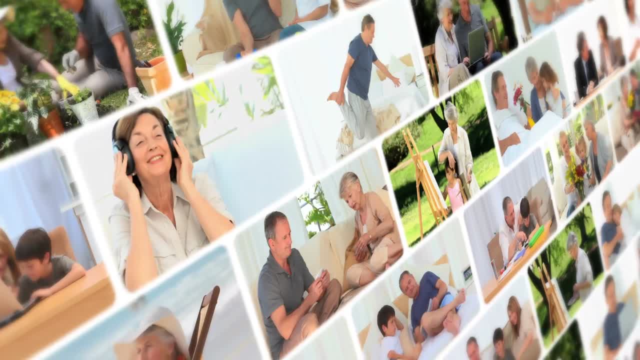 다양한 상황에 있는 다양한 사람들의 조립