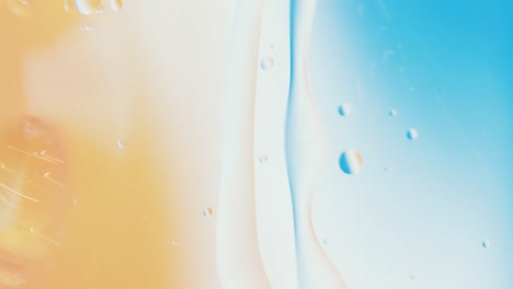 animation of bubbles moving on yellow and blue background with copy space