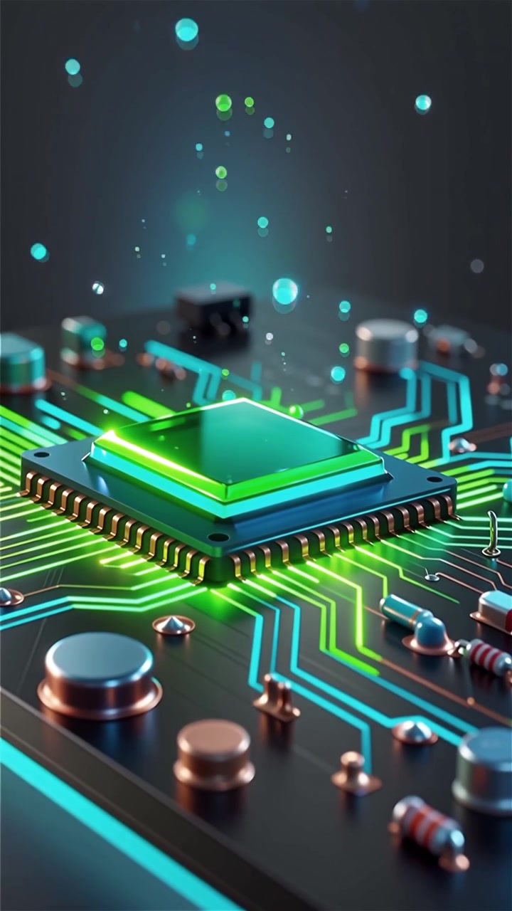 Futuristic AI Chip Motherboard Technology Background