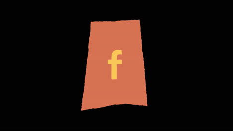 el logotipo de facebook en un pedazo de papel roto