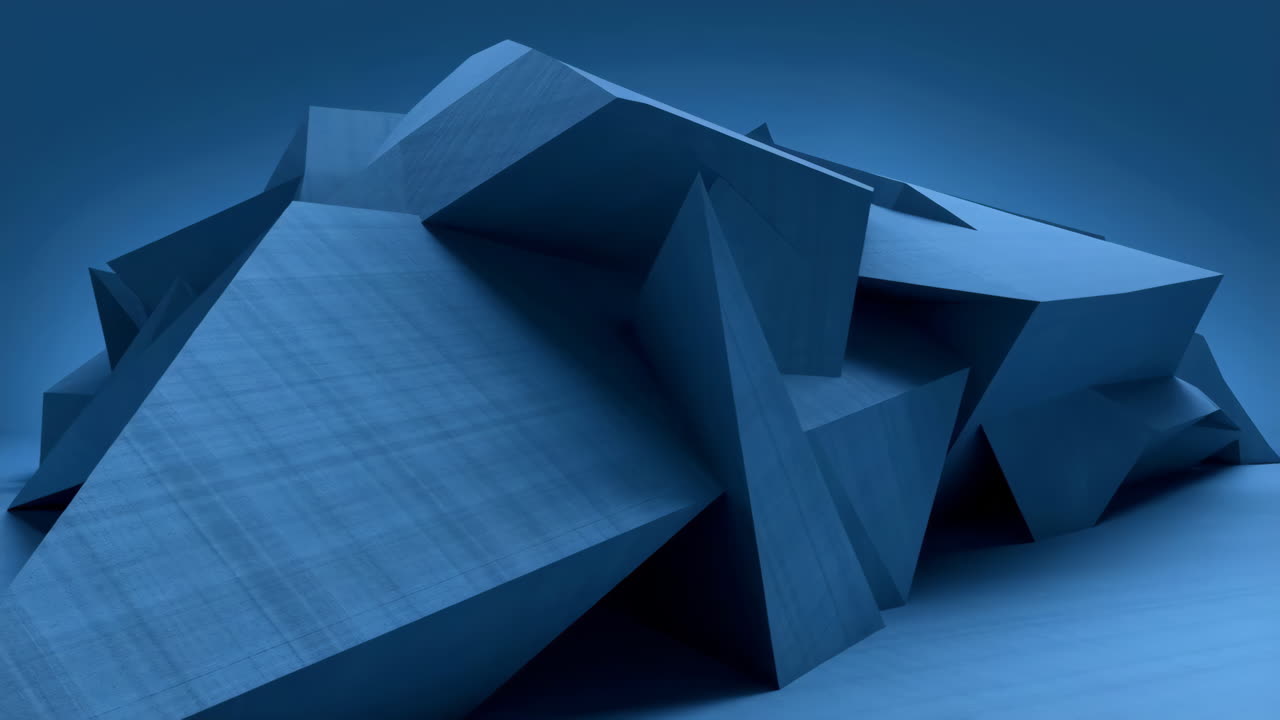 Abstract Blue Geometric Form