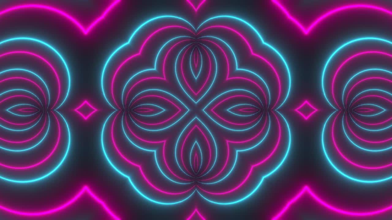 Neon Floral Pattern Background