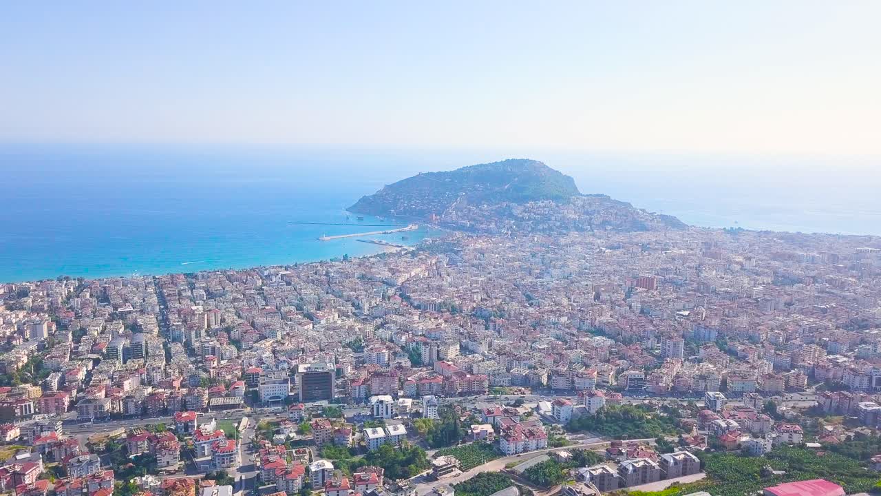 해안 도시 공중 사진