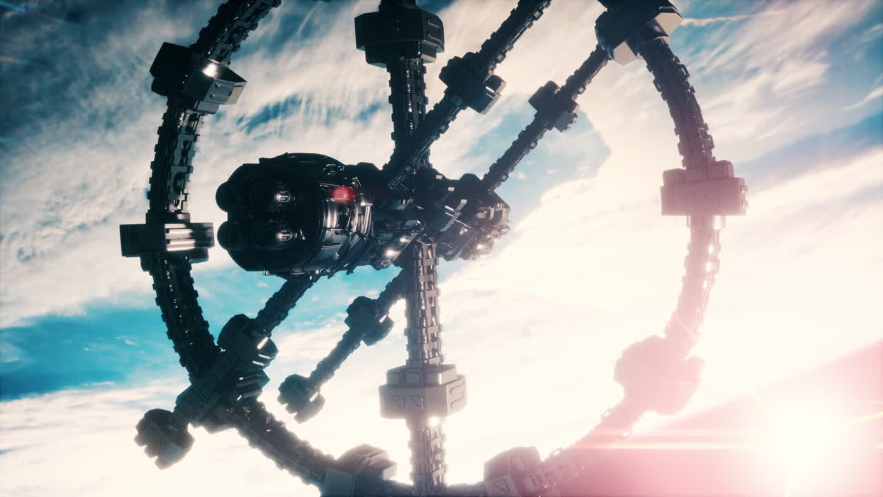 하늘에 떠다니는 ufo 우주선 nasa에 의해 제공된 요소