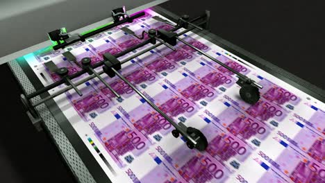 loopable european currency - 500 euro - printing money - 4k