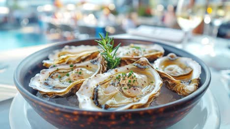 fresh oysters on ice
