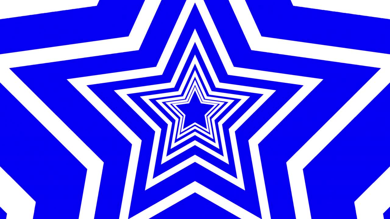 una forma de estrella en bucle que se hace más grande y se multiplica