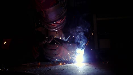 welder working on a piece of metal