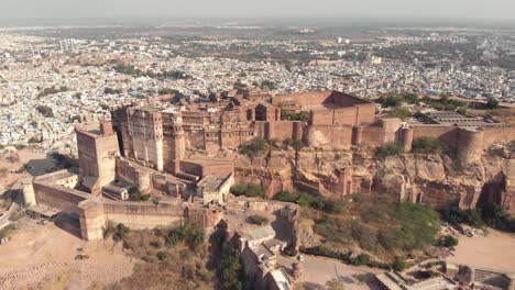 majestic view of mehrangarh fort and the city of jodhpur, rajasthan, india