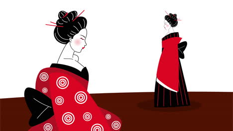 ilustración de las geishas