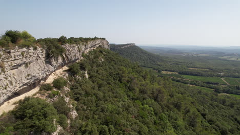 montpellier countryside aerial shot cliff full of vegetation