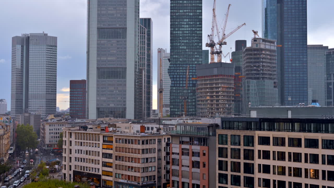 Frankfurt, Germany - November 13, 2022: View of the Four Frankfurt skyscraper project in the city