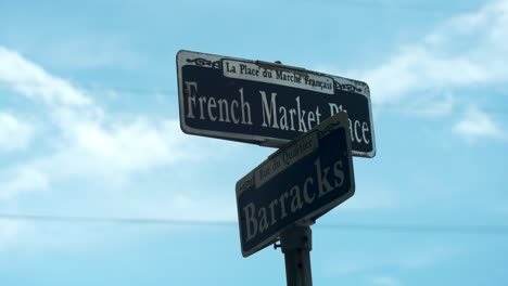 french market place barracks street signs new orleans