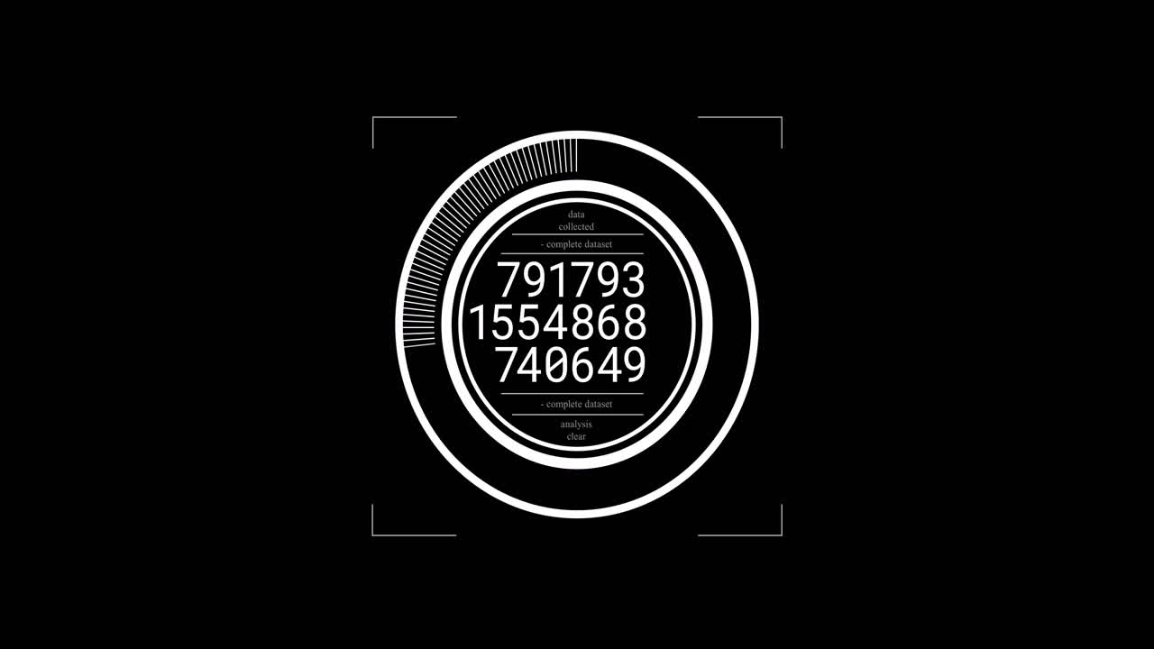 animación del procesamiento de datos sobre un fondo negro