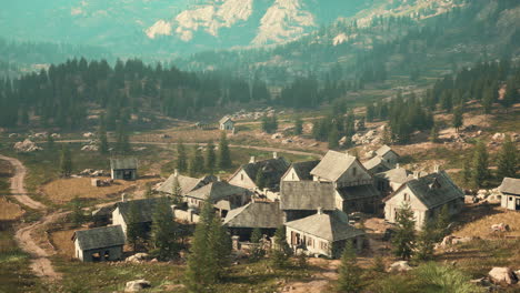 famous mountain village located next to mountain of austrian alps