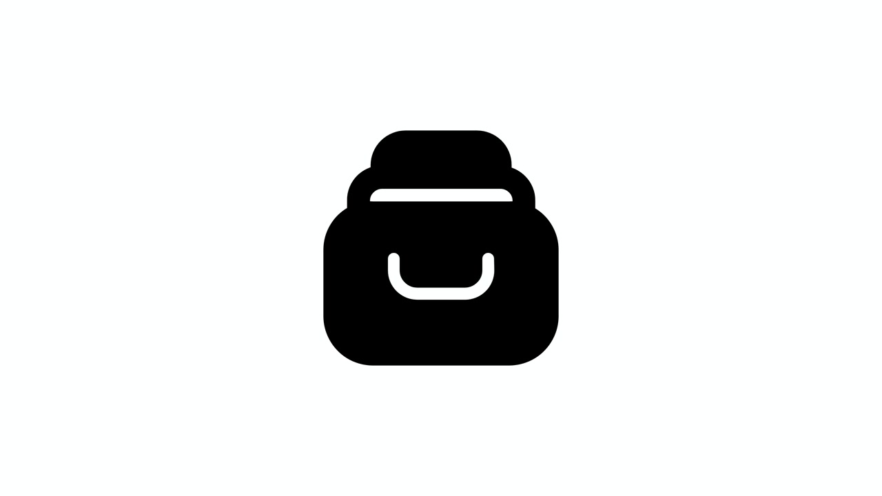 Minimalistická linková animace ikony kabelky