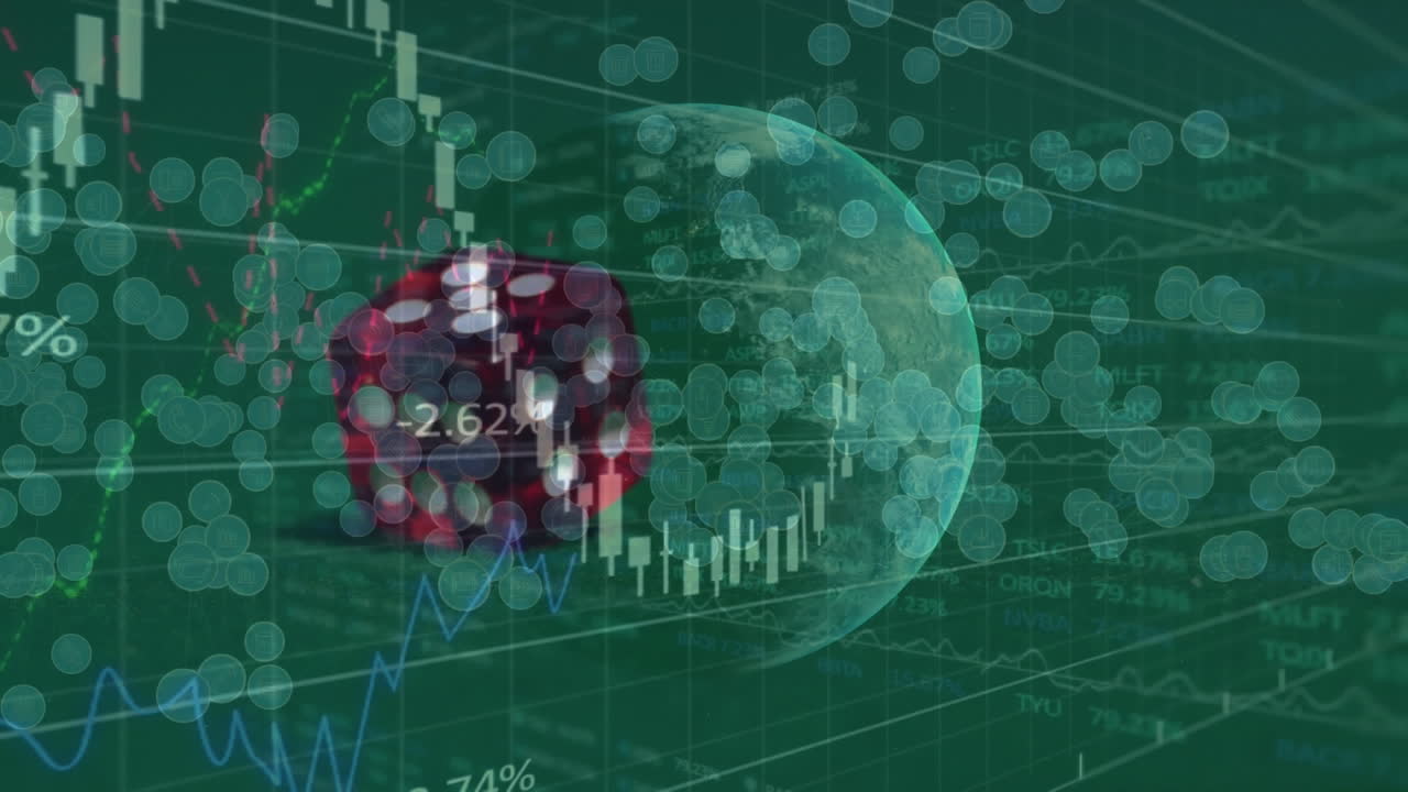 데이터 처리의 애니메이션과 도자 위의 지구