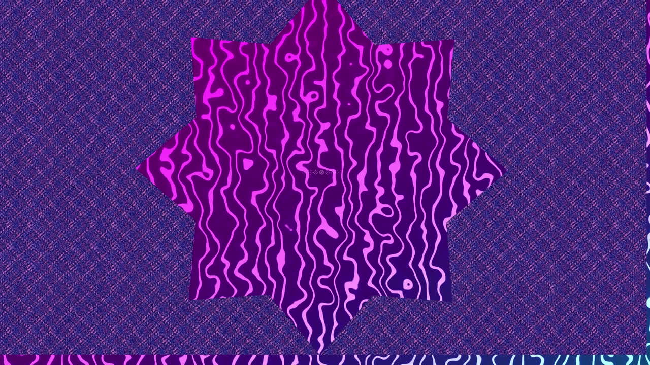 animación de la forma de estrella con patrones de ondas en movimiento iluminados