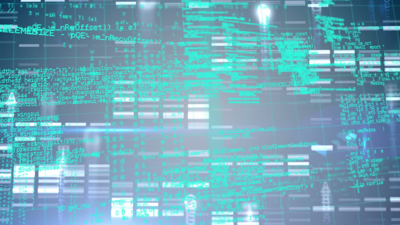 animación de columnas móviles sobre el procesamiento de datos sobre fondo negro