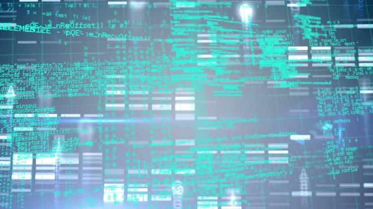 Animation von sich bewegenden Säulen über Datenverarbeitung auf schwarzem Hintergrund