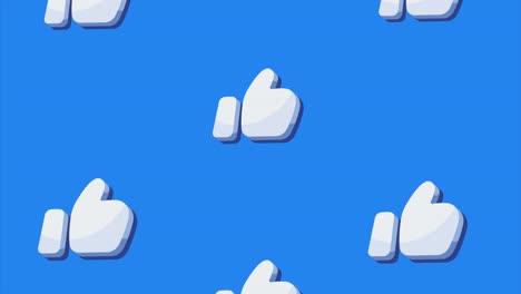 thumbs up pattern on blue background