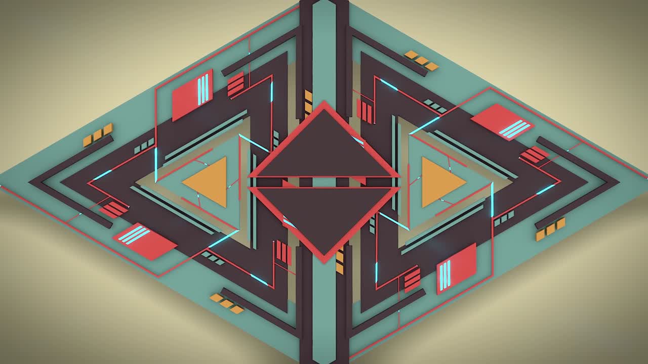 4k Abstract animated 3d render background made of simple geometric shapes