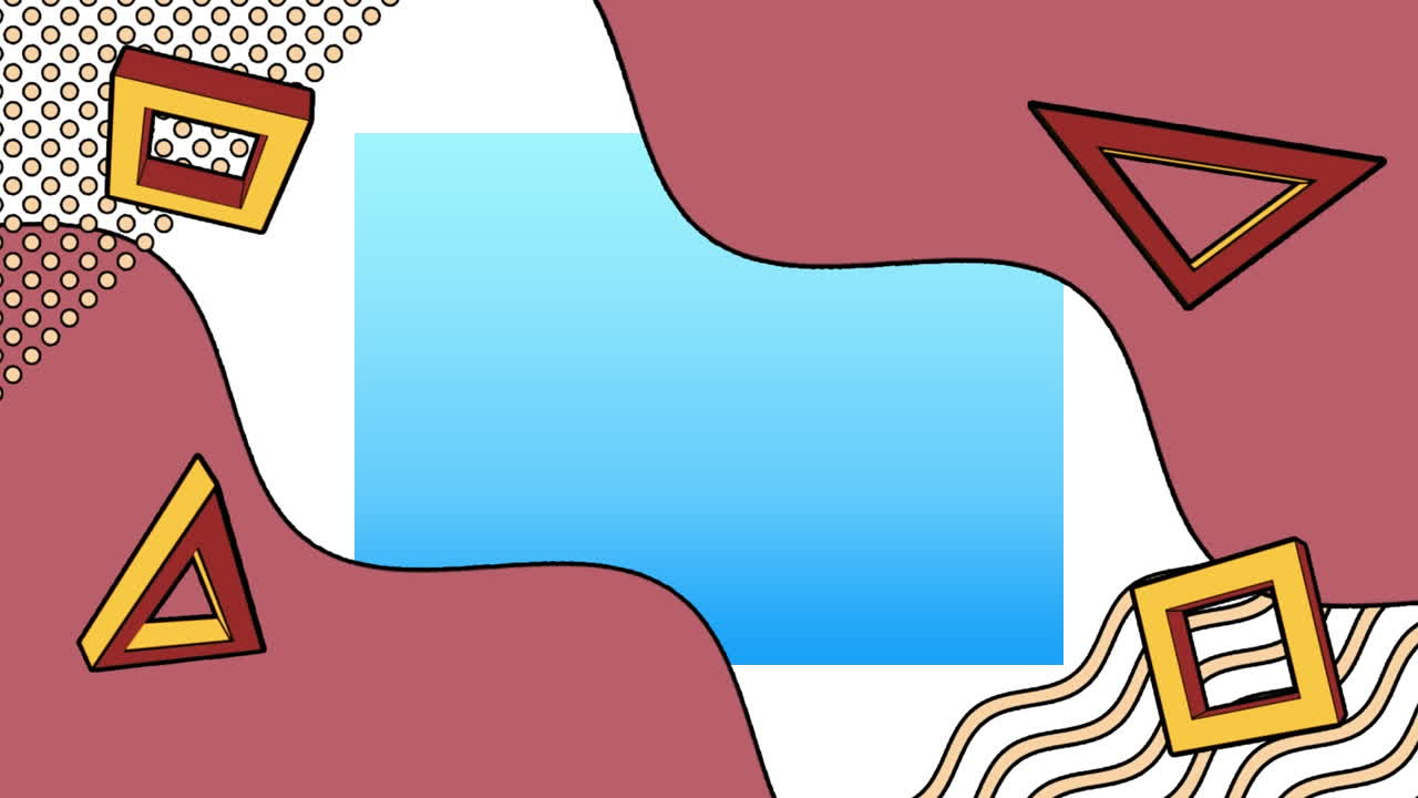 animación de gráficos geométricos en movimiento coloridos sobre fondo blanco