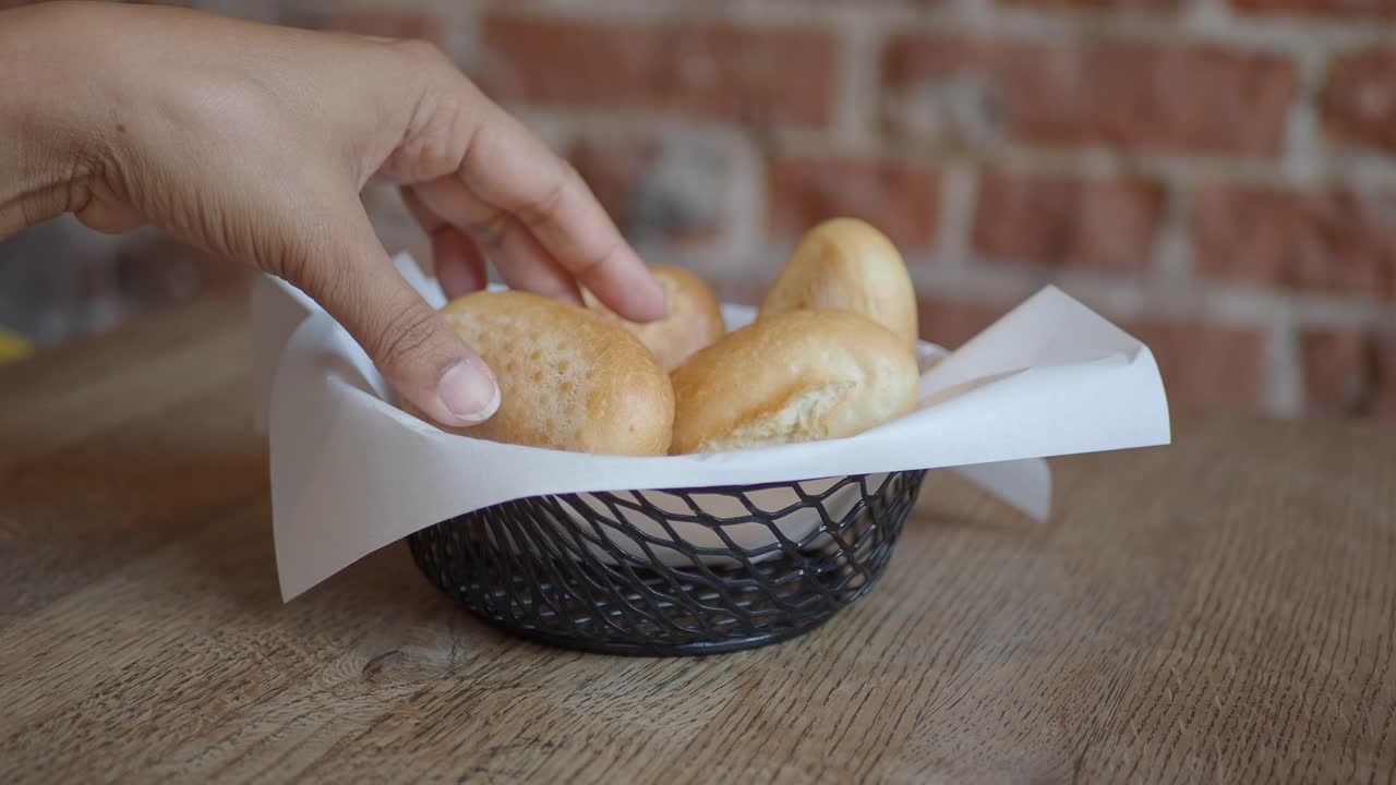 Bread rolls in a basket