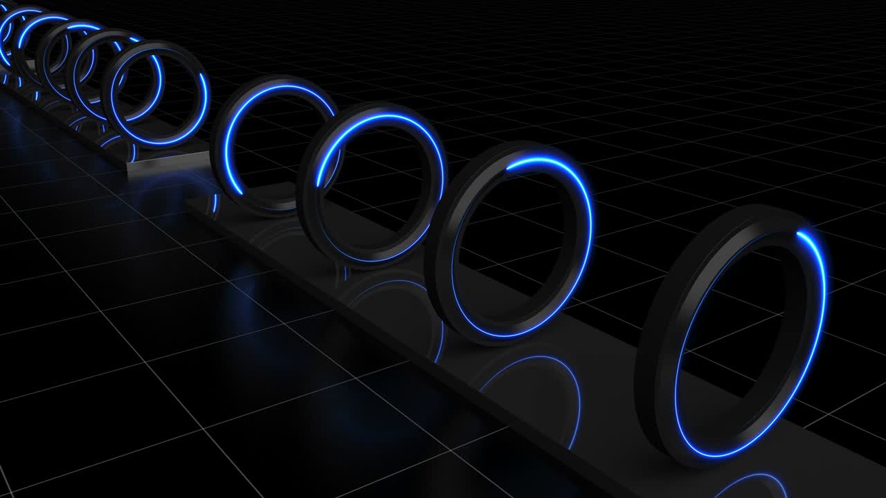 corredor de fondo del club nocturno de bucle abstracto azul