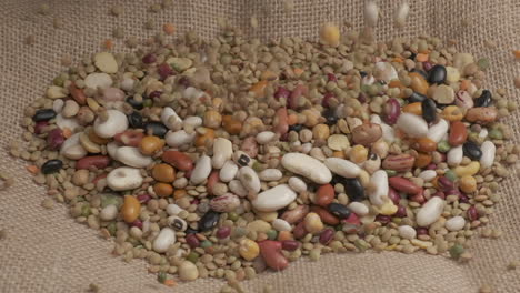 mixed legumes soup beans falling, organic agriculture