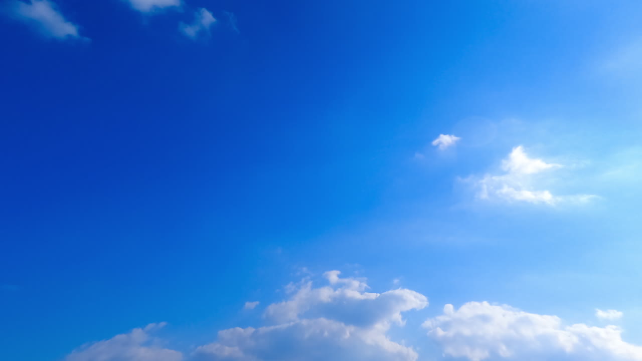 Summer blue sky flowing. Beautiful weather time lapse scenery.