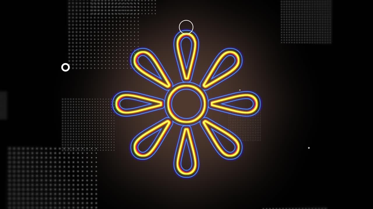 밤에 네온 노란색 여름 꽃 패턴