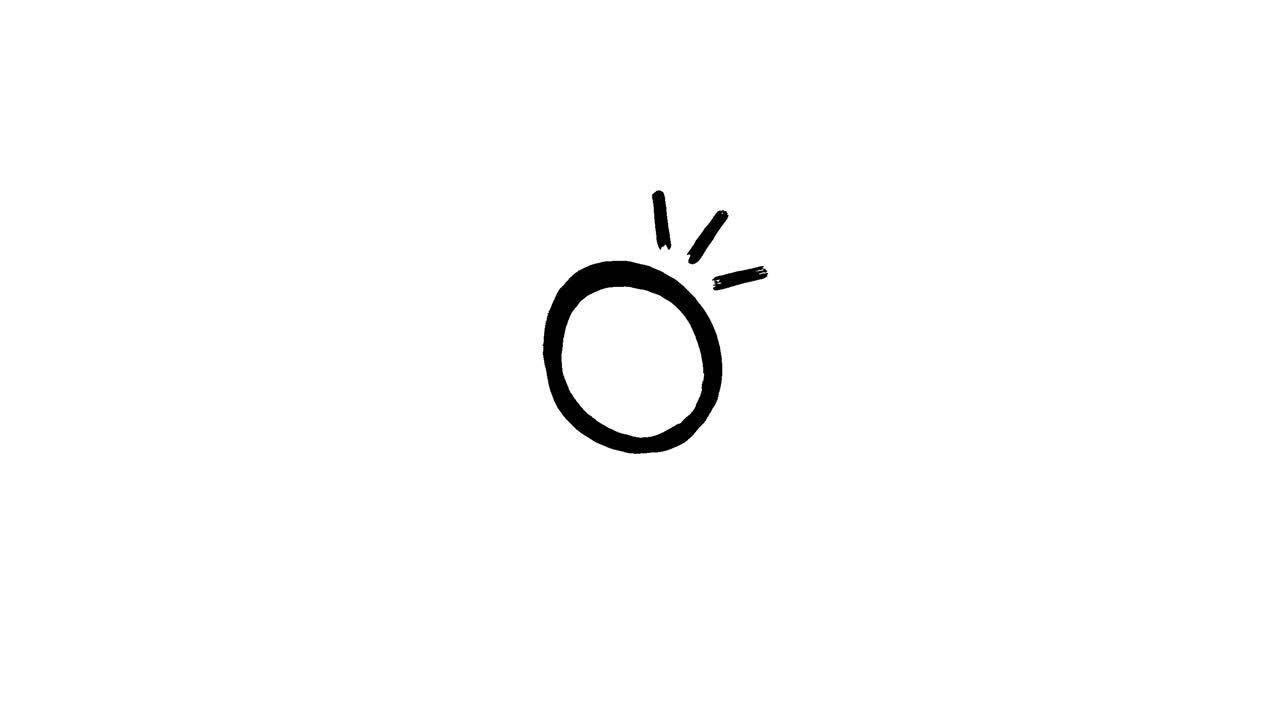 Cerchio animato disegnato a mano su sfondo bianco