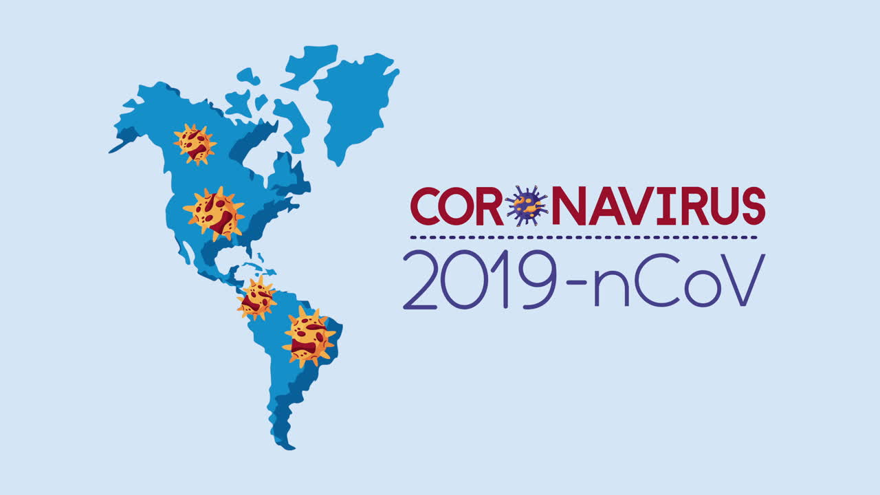 아메리카의 코로나 바이러스 지도