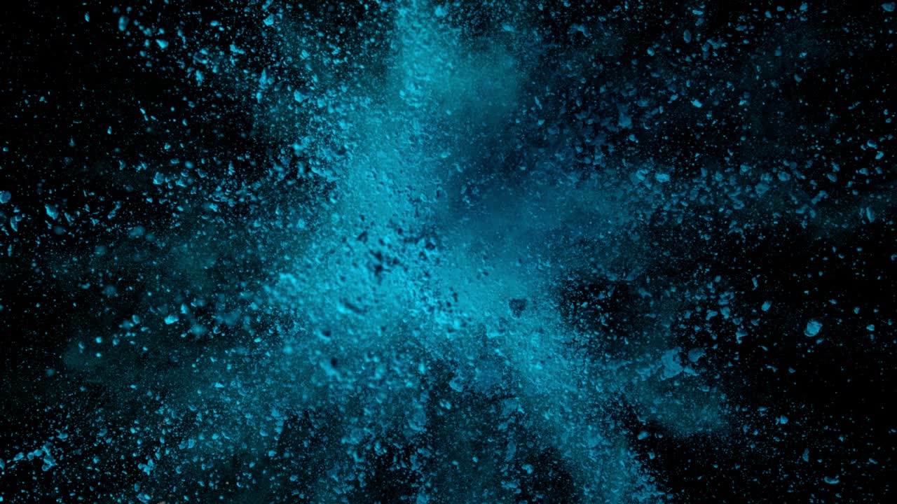 어두운 배경에 고립된 컬러 파우더 폭발의 슈퍼 느린 모션.