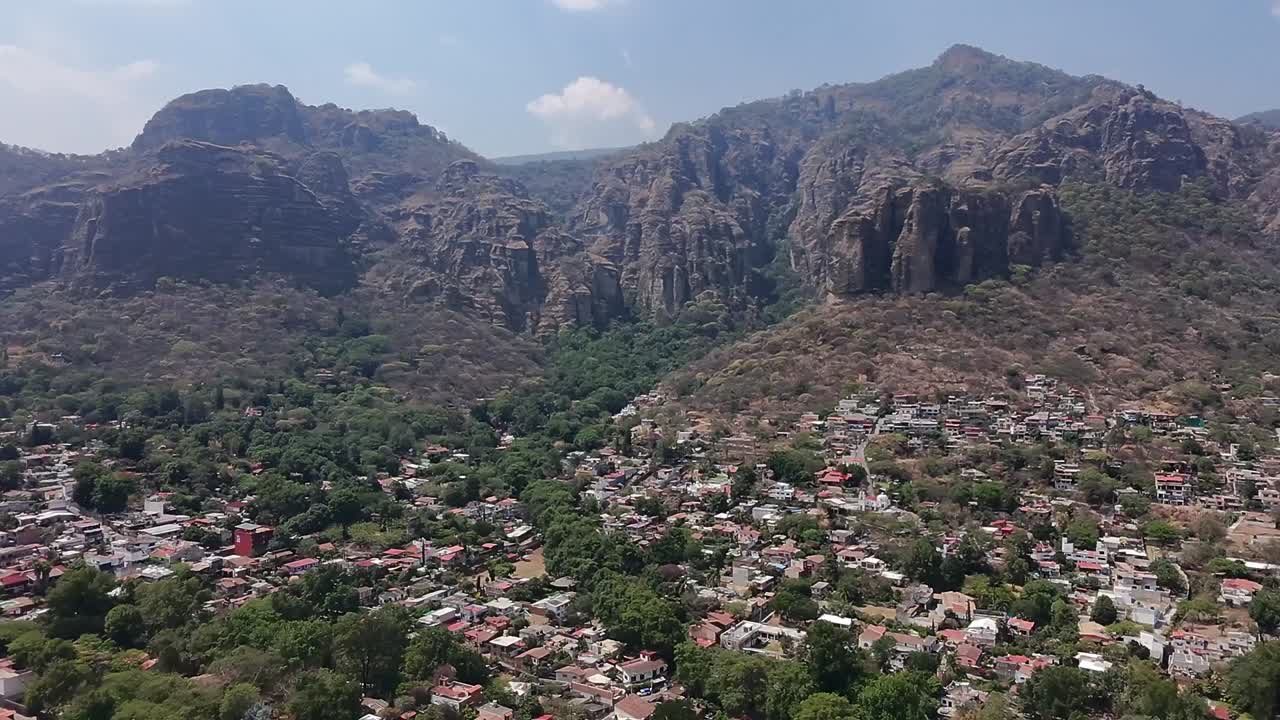 Aerial shots of the Tepoztlan area in Morelos, Mexico