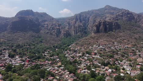aerial shots of the tepoztlan area in morelos, mexico